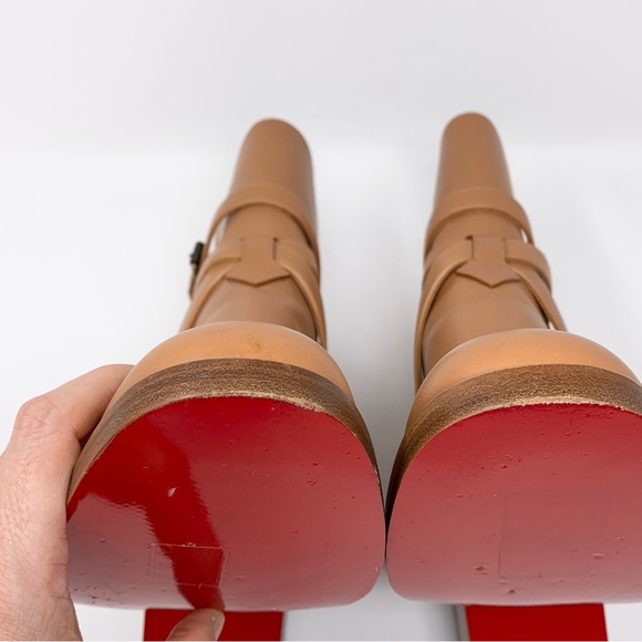 Christian Louboutin Karistrap 70 Ankle Boots (Sz EU 41) Calfskin Leather Cuoio - Picture 12 of 16